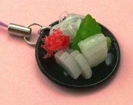 食品サンプル携帯ストラップ　刺身イカ